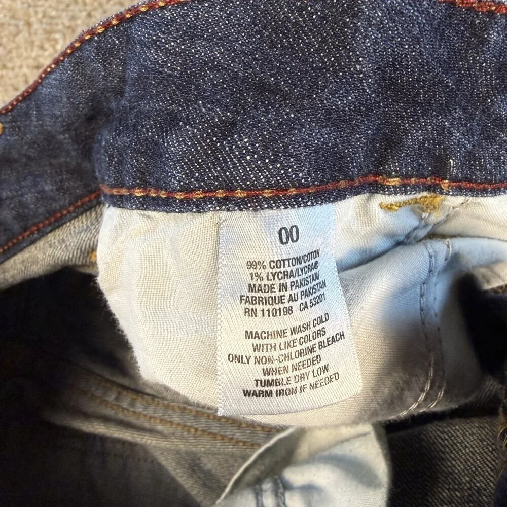 Vintage Aeropostale Women's Cropped Jeans Blue Size 00 Button Pockets Y2K F383